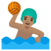 man playing water polo, medium skin tone